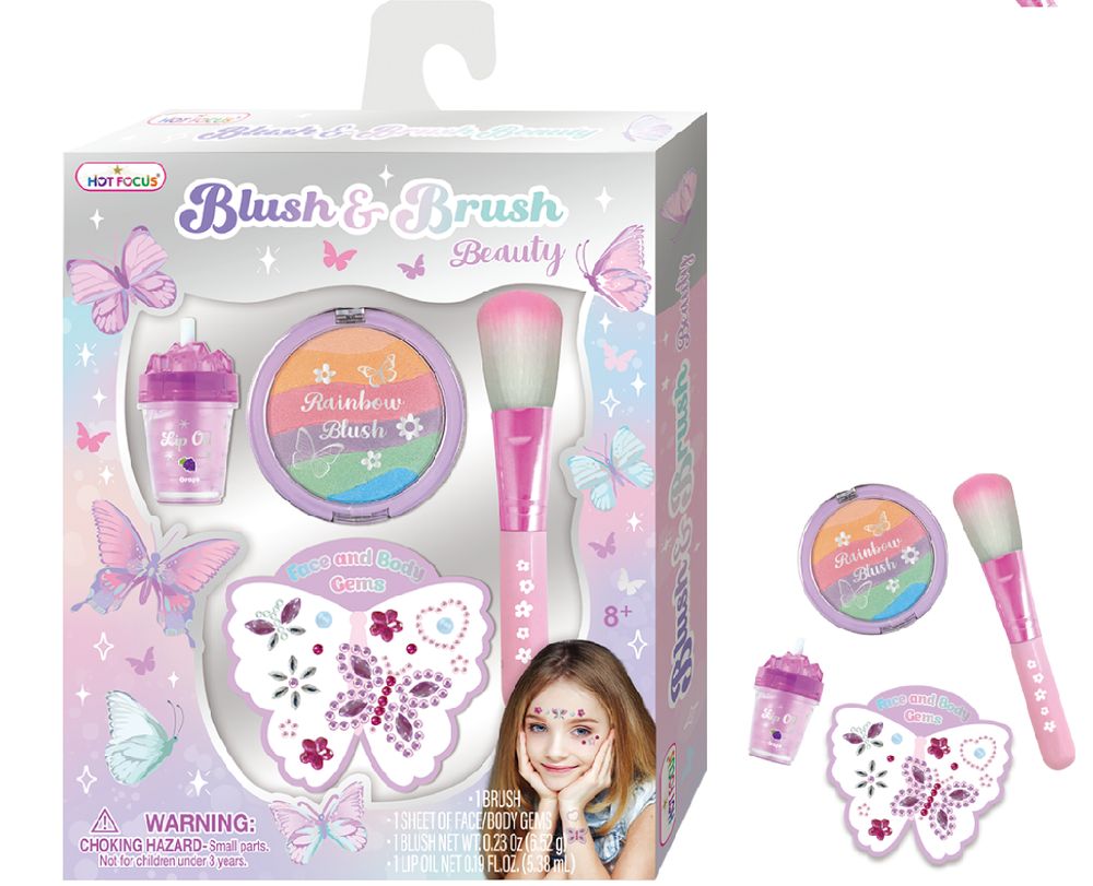 Hot Focus - Tie Dye Butterfly Blush And Brush Beauty Kit