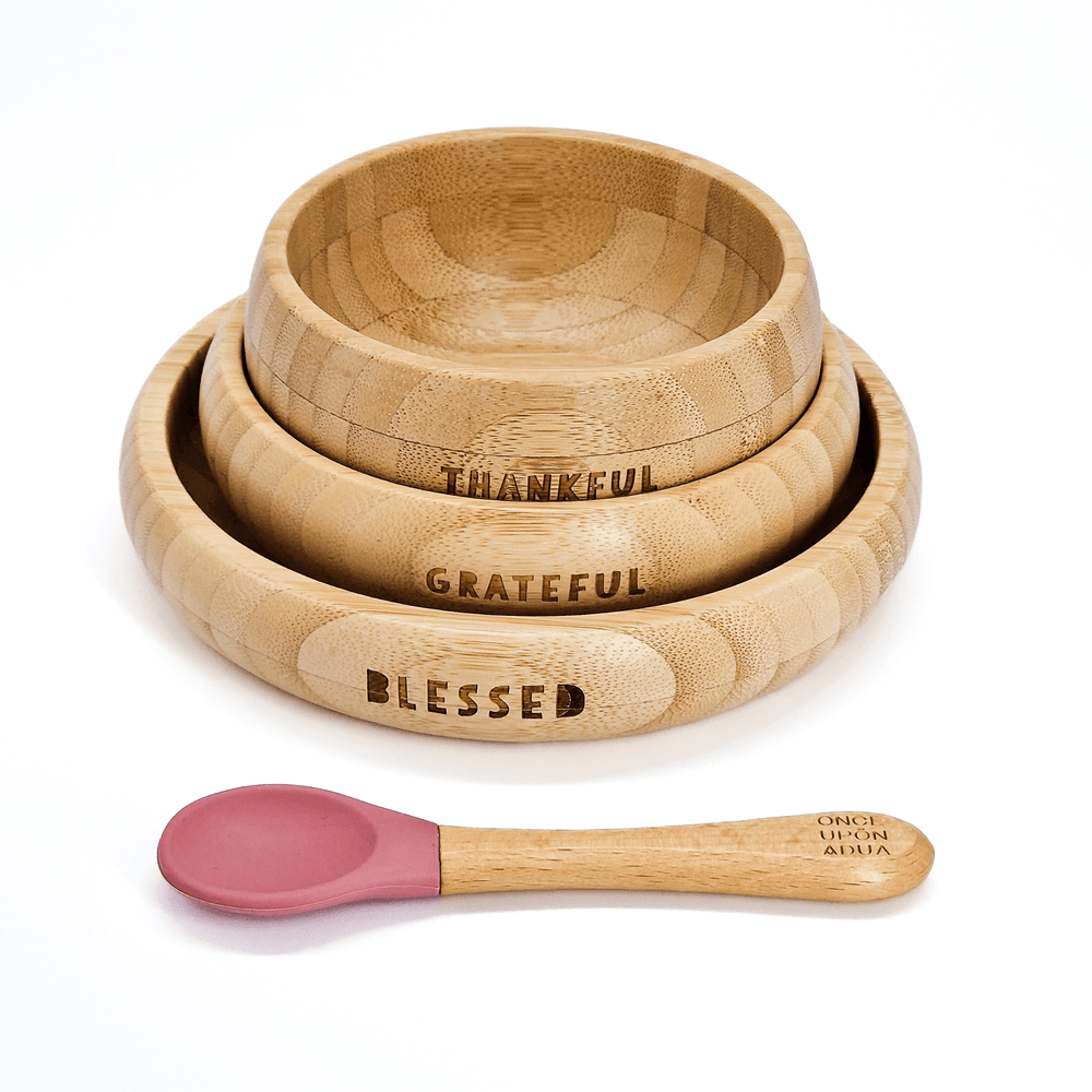 Once Upon A Dua - My First Bamboo Breakfast Set - Rose Pink - 4 Pcs