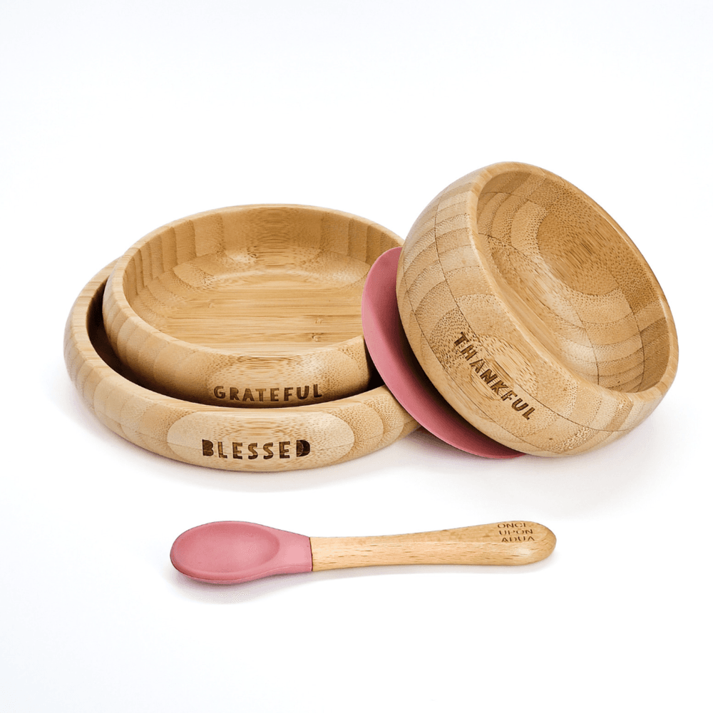 Once Upon A Dua - My First Bamboo Breakfast Set - Rose Pink - 4 Pcs