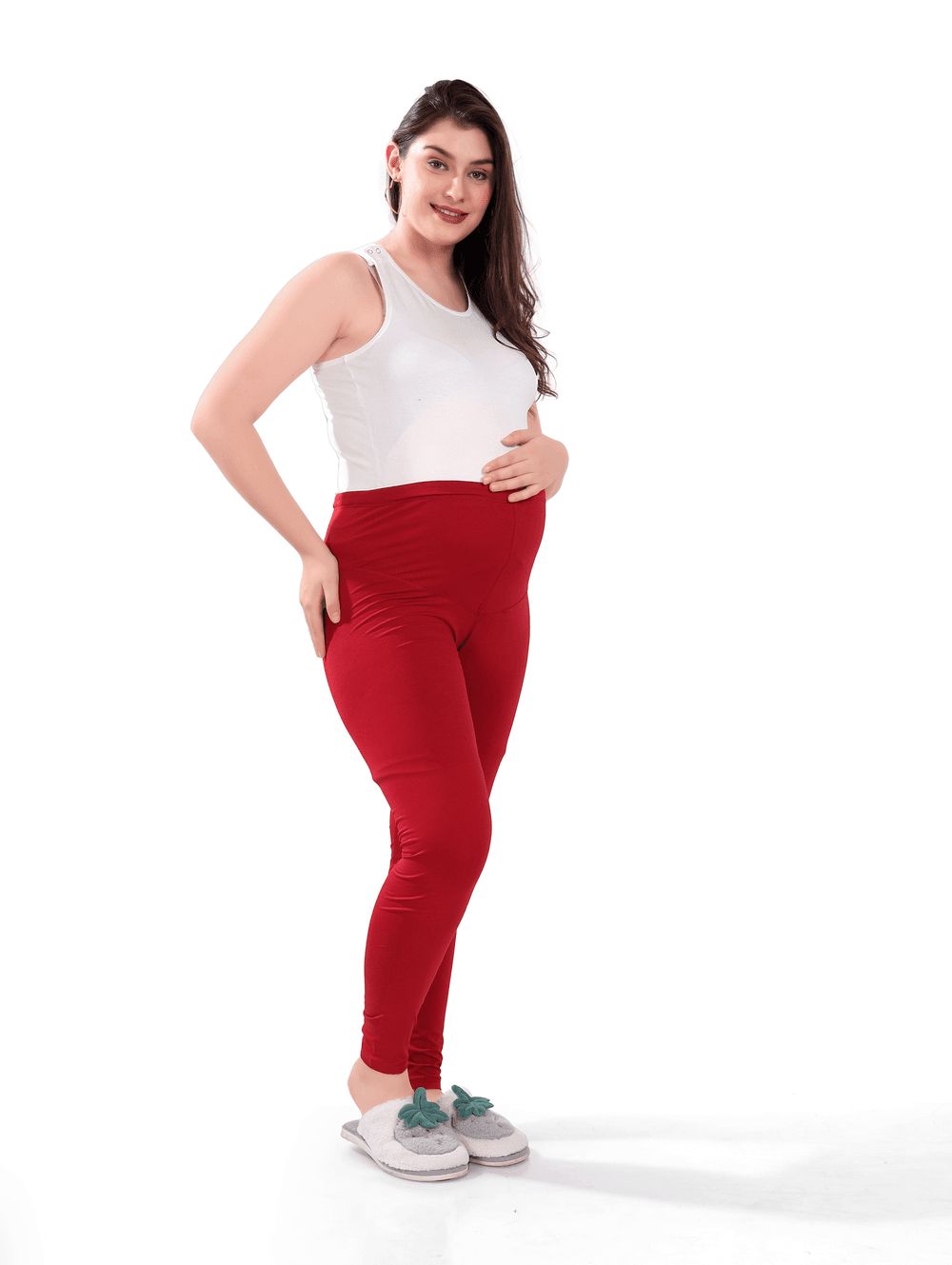 Tummy - Maternity Activewear Leggings - Red