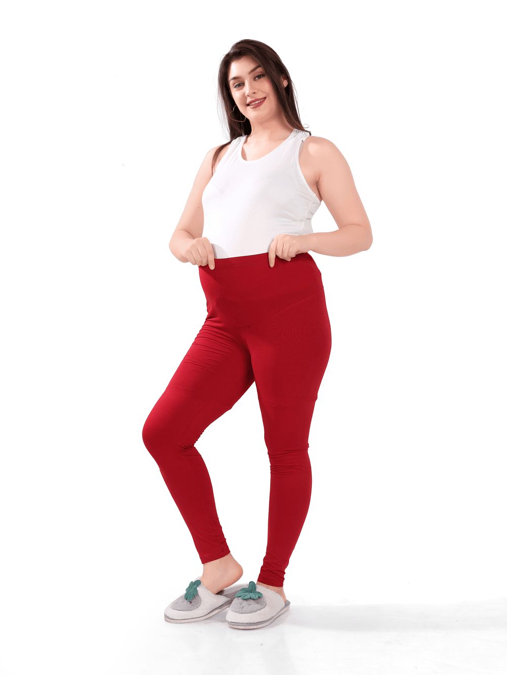 Tummy - Maternity Activewear Leggings - Red