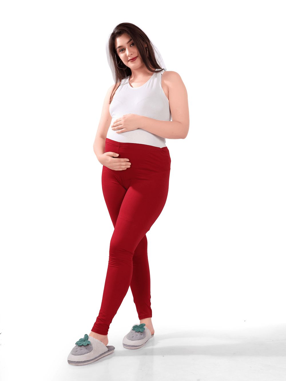 Tummy - Maternity Activewear Leggings - Red