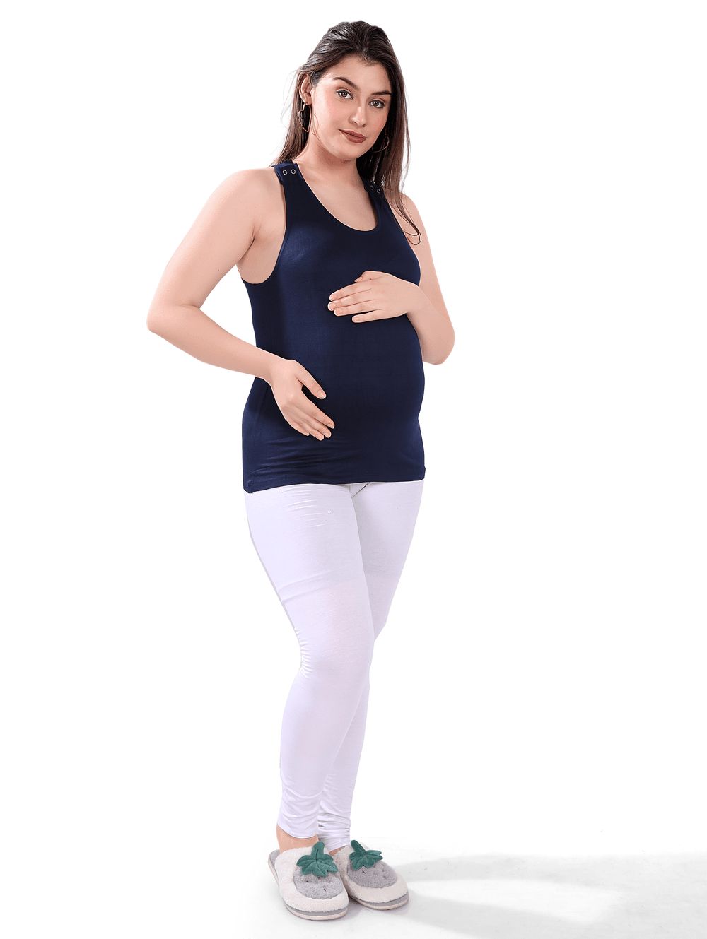 Tummy - Maternity And Nursing Tank Top - Blue