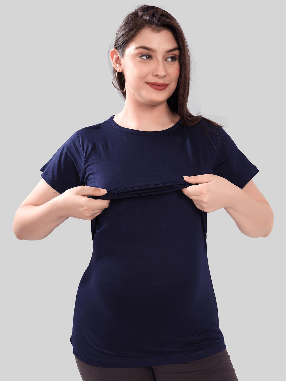 Tummy - Maternity And Nursing Pull-On Top - Blue