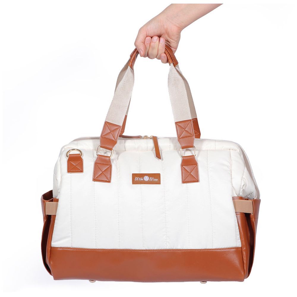 Milk&Moo - Quilted Diaper Bag - Brown & Beige