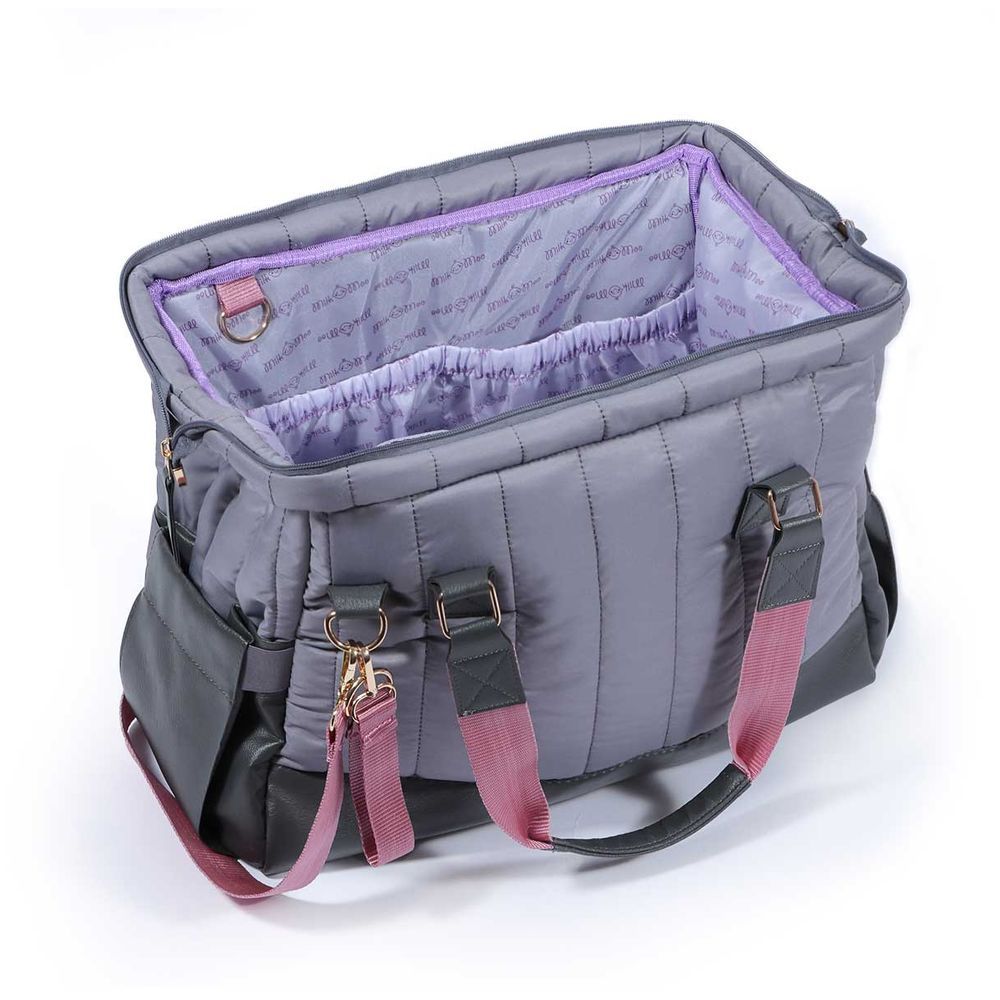 Milk&Moo - Quilted Diaper Bag - Dark Gray