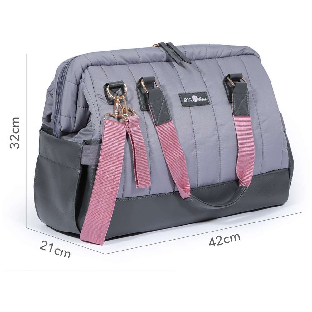 Milk&Moo - Quilted Diaper Bag - Dark Gray