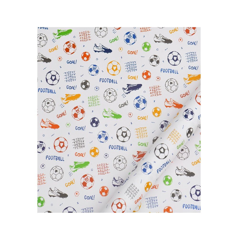 Long Sun - Soccer Themed Wrapping Paper - Pack of 6