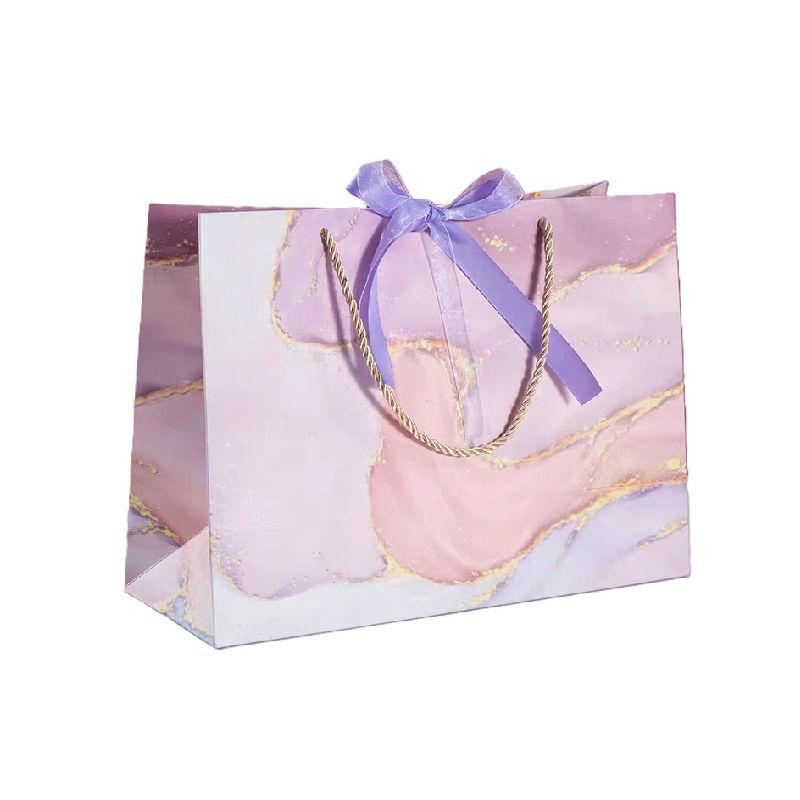 Y-PaperCo - Colorful Stone Pattern Gift Bag - Pack of 2 - Pink - Large