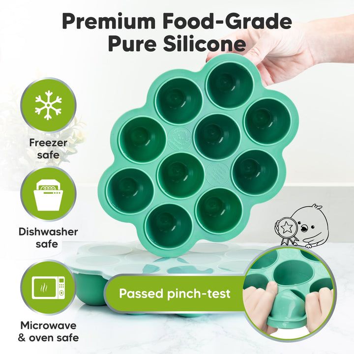 Keababies - Prep Silicone Baby Food Tray - Alpine Green