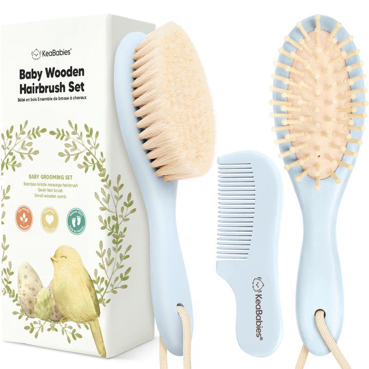 Keababies - Baby Hair Brush & Comb Set - Frost