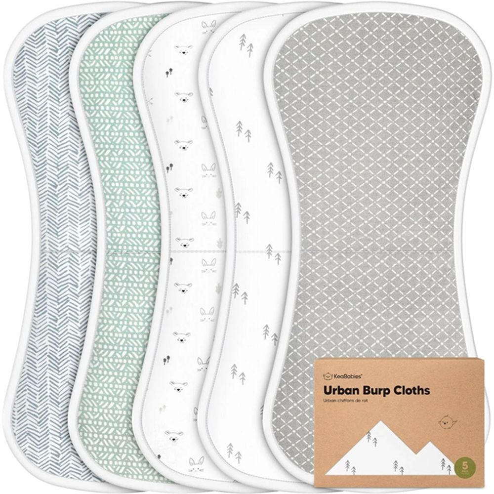 Keabaies - Softe Muslin Baby Burp Cloth - Nordic - 5 Pcs