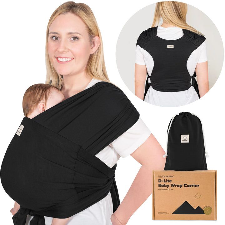 Keababies - D-Lite Baby Wrap Carrier - Black