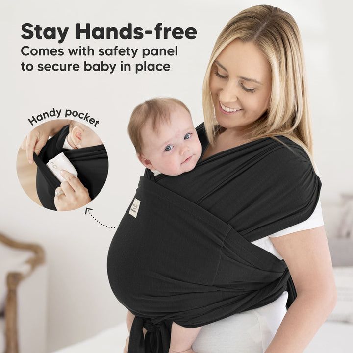 Keababies - D-Lite Baby Wrap Carrier - Black