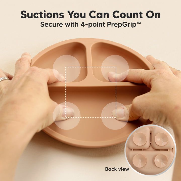 Keababies - Prep Grip Silicone Suction Plates - 3pcs - Terracotta