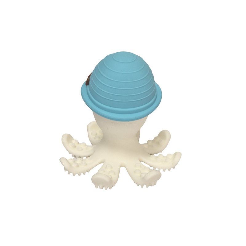 Mombella - Ollie Teether Toy - Octopus - Blue/White