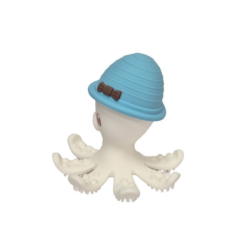 Mombella - Ollie Teether Toy - Octopus - Blue/White