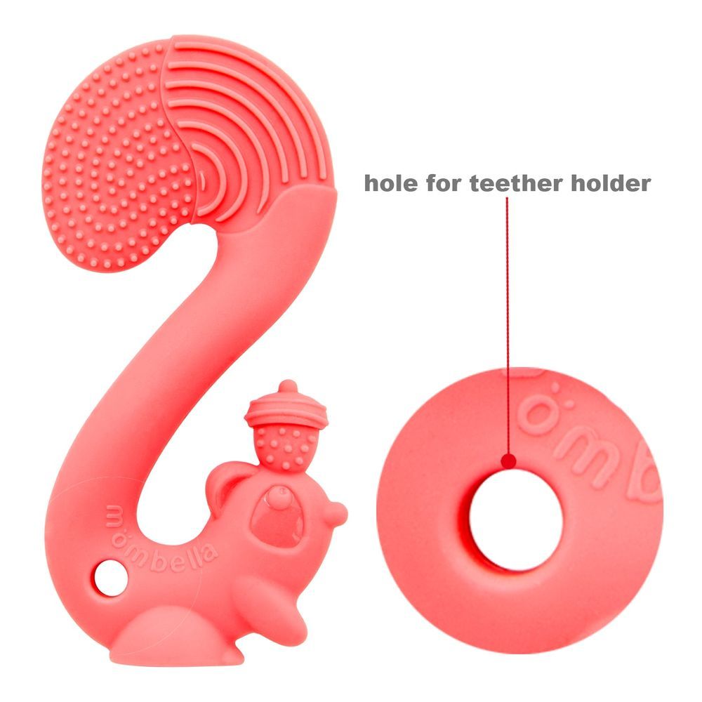 Mombella - Squirrel Baby Teether Toy - Rose