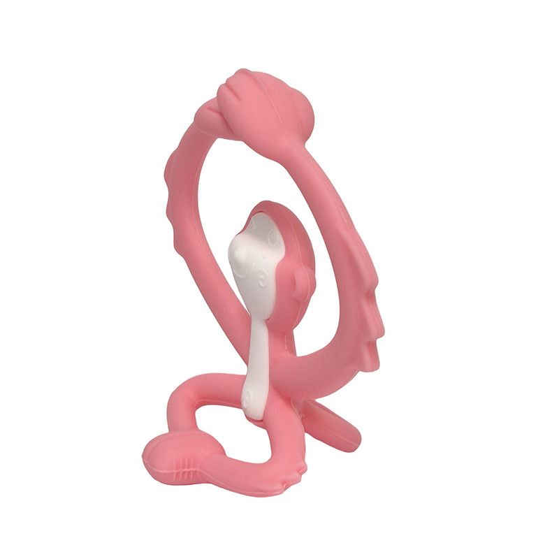 Mombella - Teether Toy - Hugging Monkey - Pink