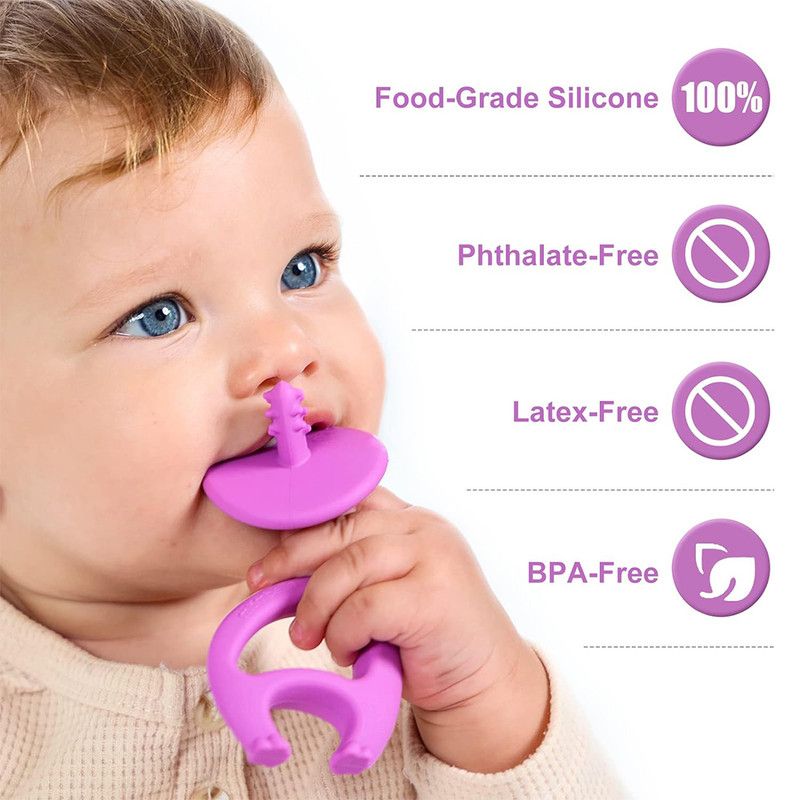 Mombella - Dancing Teether Toy - Elephant - Purple