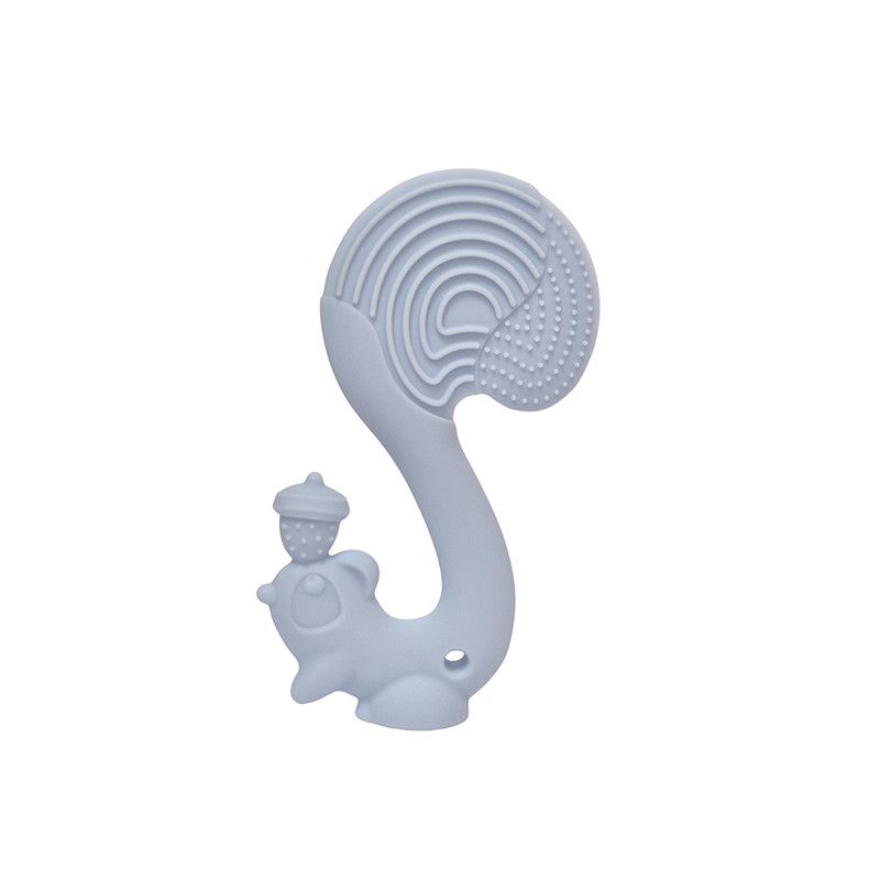 Mombella - Baby Teether Toy - Squirrel - Light Blue