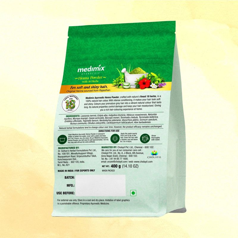 Medimix - Ayurvedic Henna Powder With 18 Herbs - 400 gm