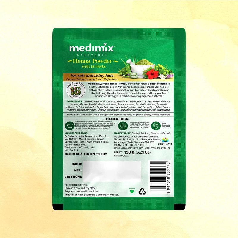 Medimix - Ayurvedic Henna Powder With 18 Herbs - 150 gm