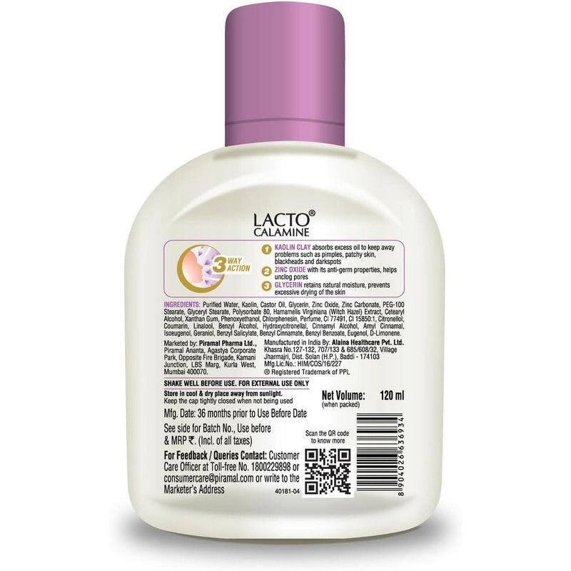 Lacto Calamine - Kaolin Clay Face Lotion - 120ml