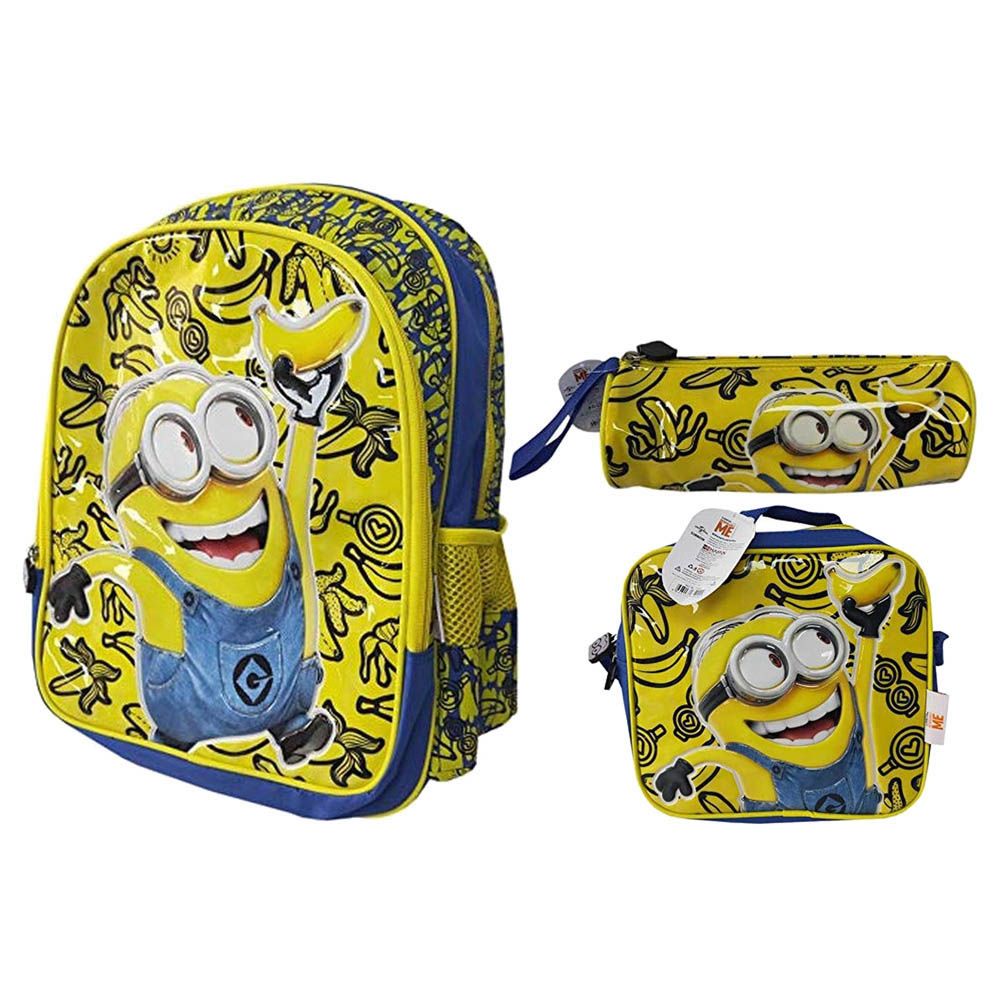 Minions - School Backpack - 16-Inch, Lunch Bag And Pencil Bag