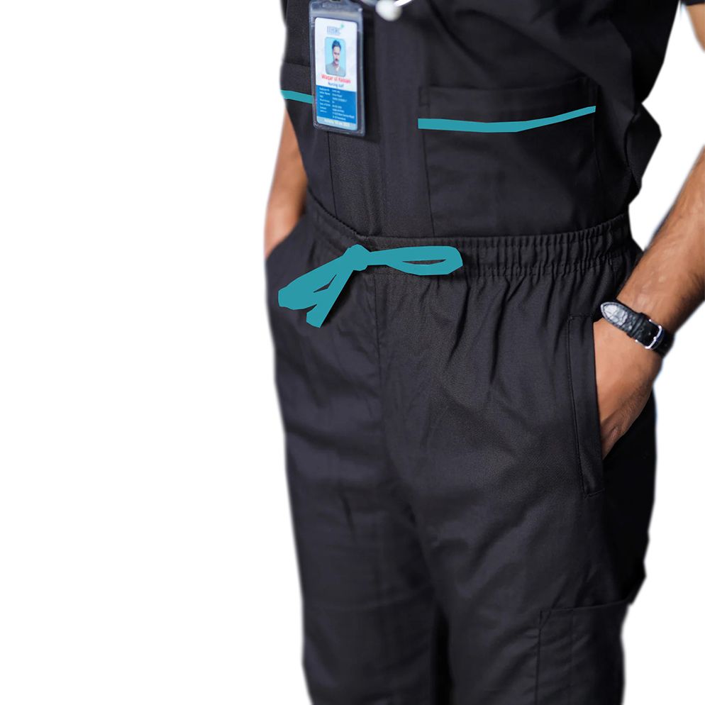 Prokids - Scrub Suit Dubai Style with Piping - Charcoal