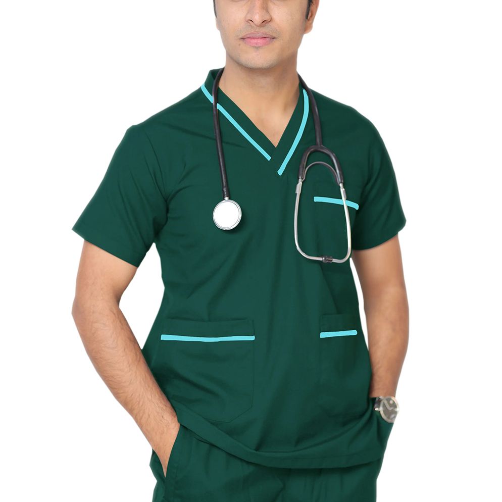 Prokids - Scrub Suit Dubai Style with Piping - Dark Green