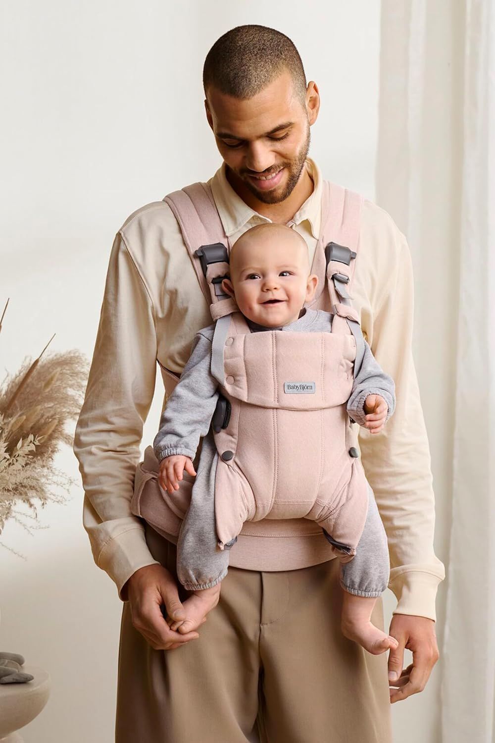 BabyBjorn - Woven Baby Carrier - Harmony - Light Pink Melange