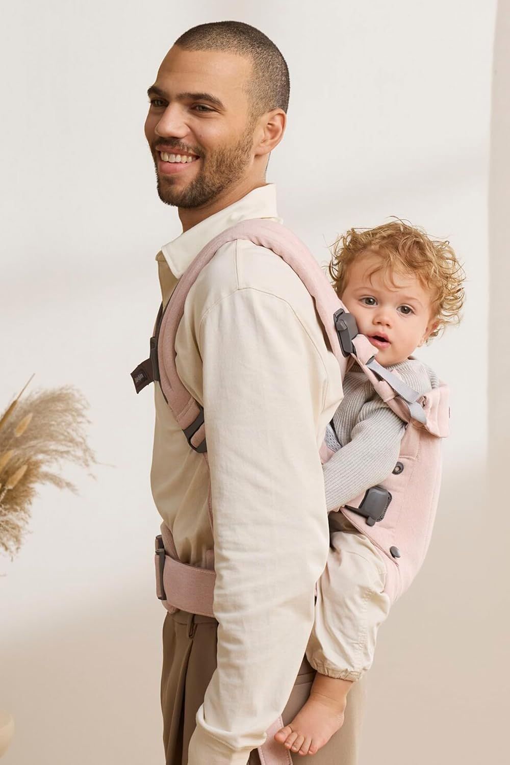 BabyBjorn - Woven Baby Carrier - Harmony - Light Pink Melange