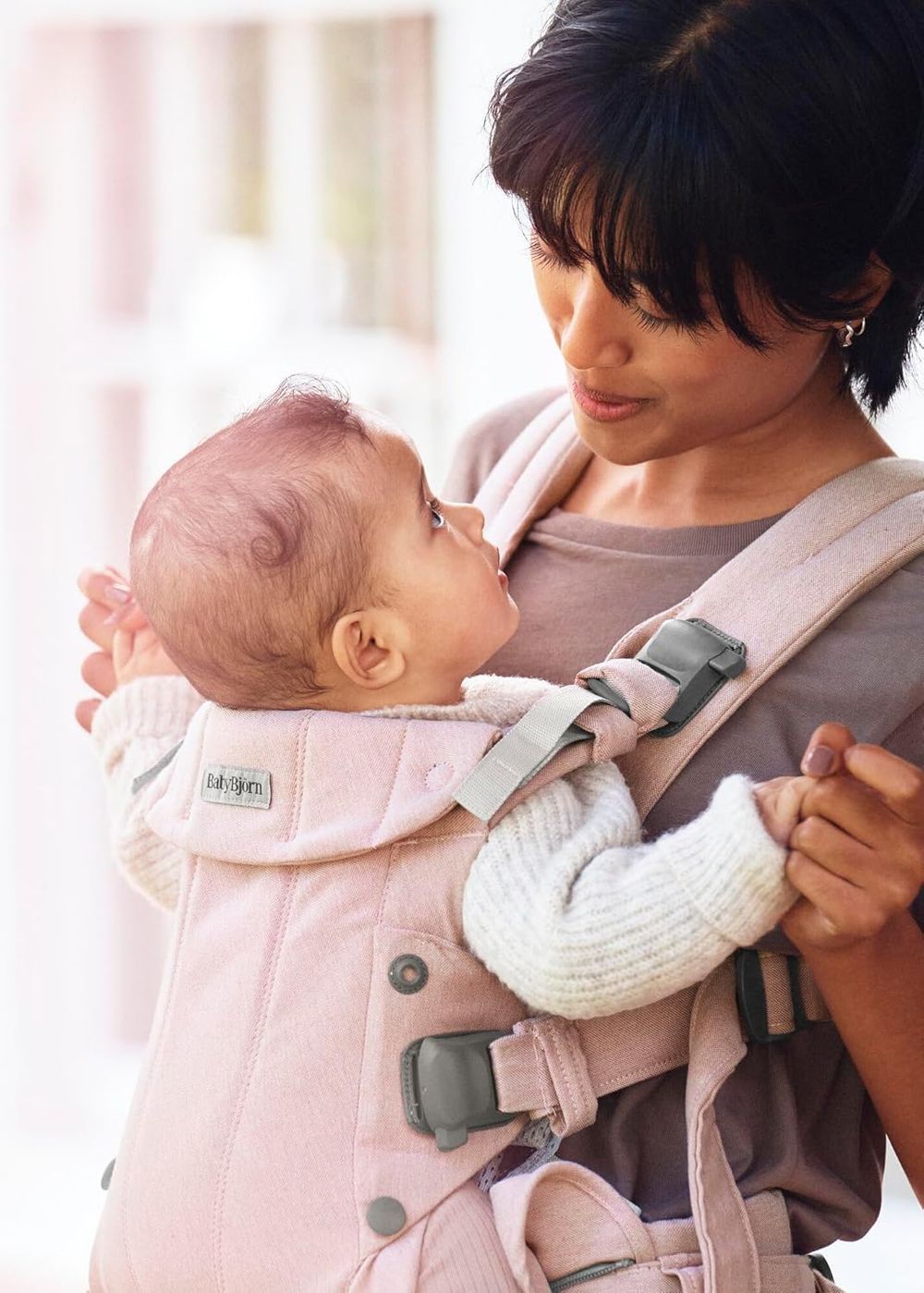 BabyBjorn - Woven Baby Carrier - Harmony - Light Pink Melange