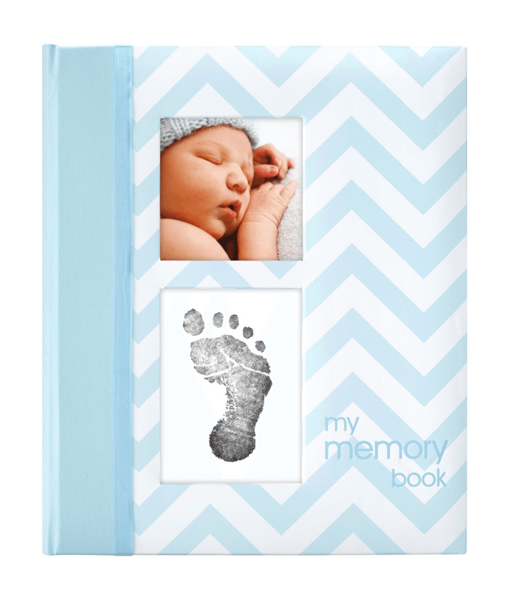 Pearhead - Chevron Baby Book - Blue