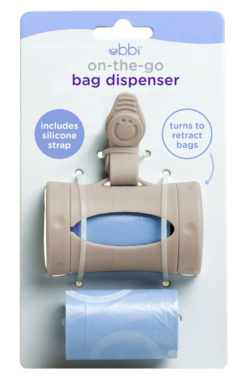 Ubbi - On-The-Go Nappy Bag Dispenser With 24 Bags - Taupe