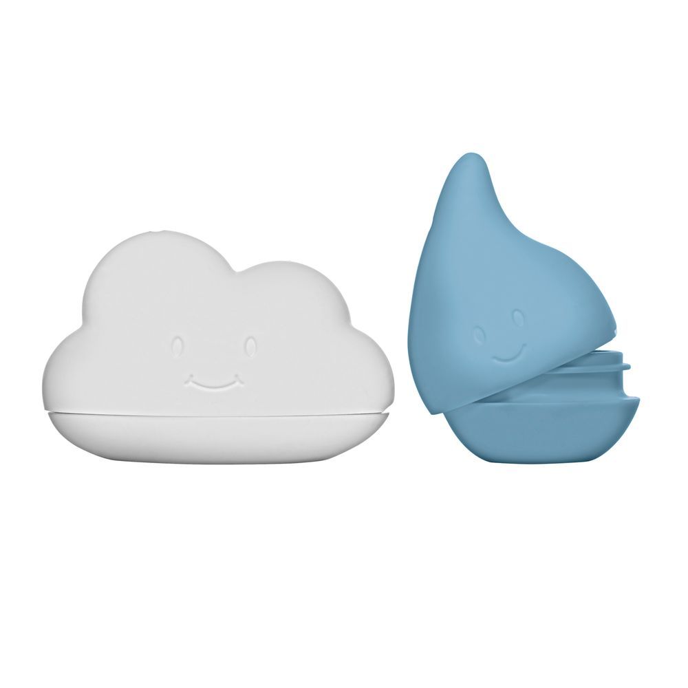 Ubbi - Cloud And Droplet Bath Toys - Cloudy/Blue - 2 Pcs