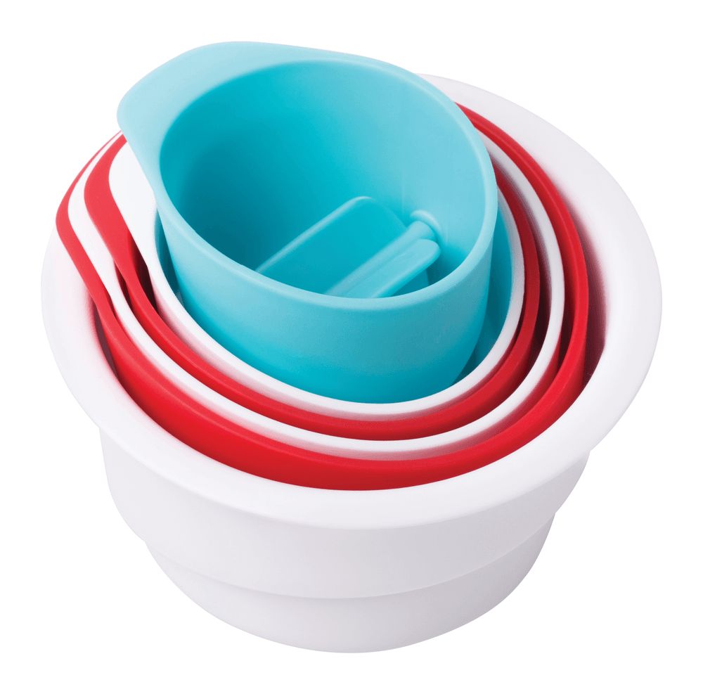 Ubbi - Lighthouse Stacking Cups Bath Toy - Red/Blue/White - 6 Pcs