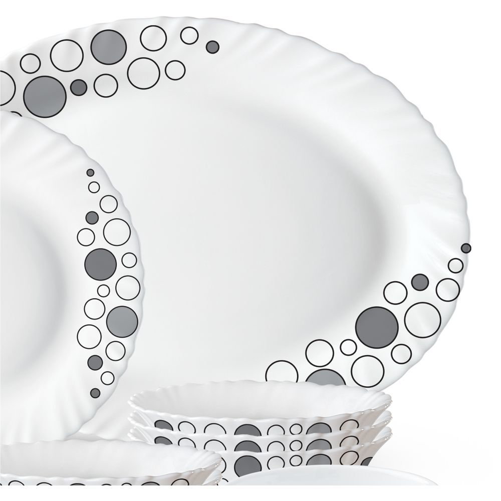 Borosil - Plano Opal Dinner Set - Luna - 38 Pcs