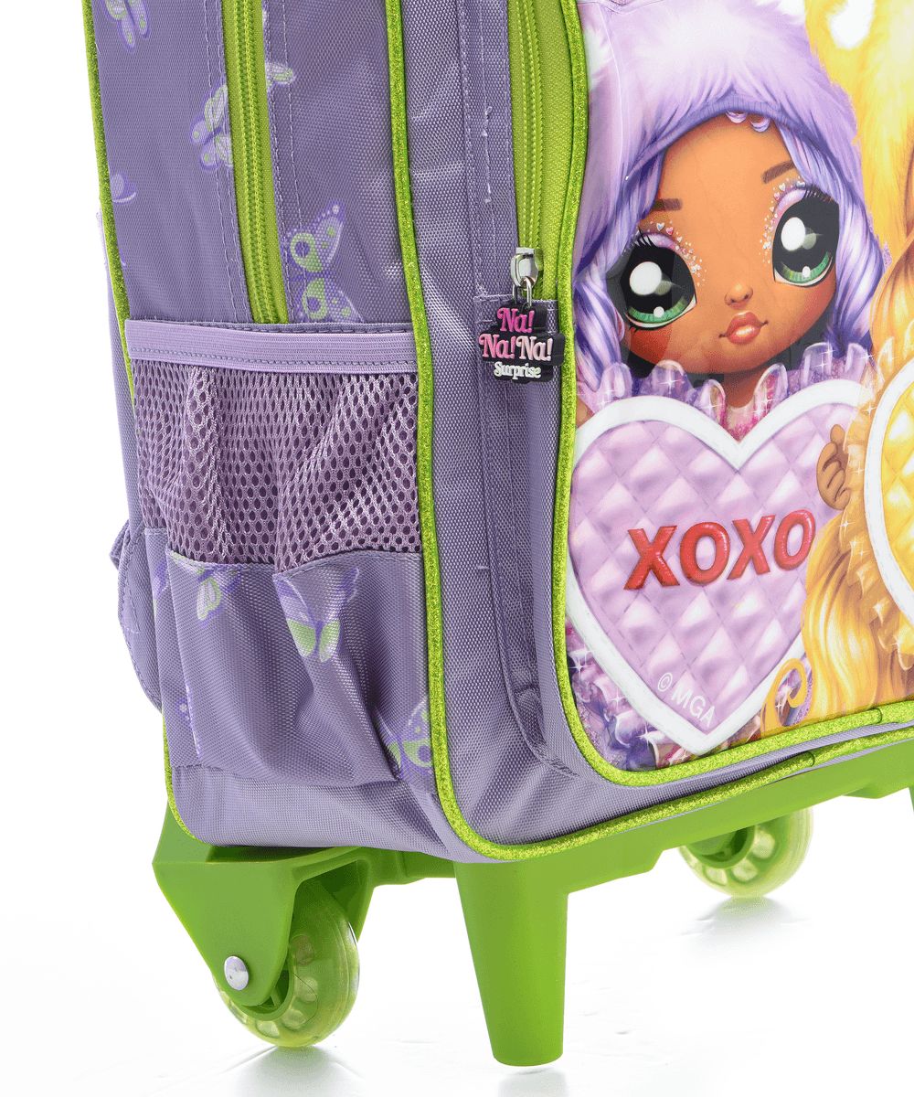 Na Na Na Surprise - School Trolley Bag - 14-inch With Lunch Bag And Pencil Case - Purple - 3pcs