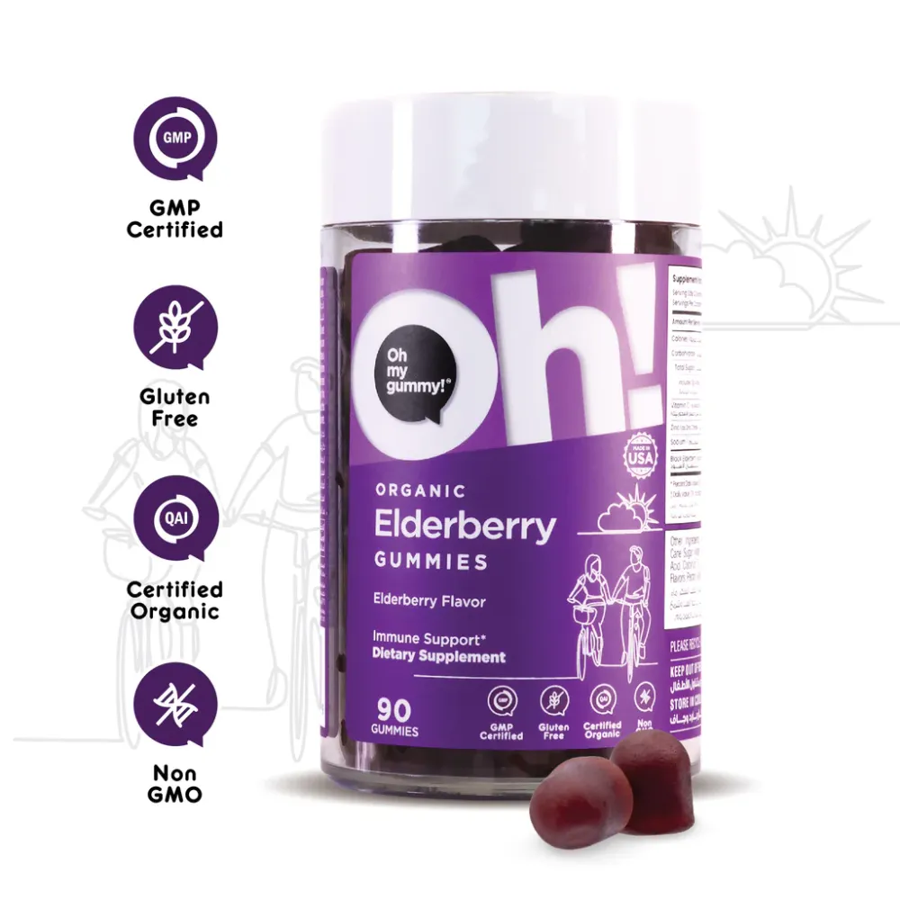 Oh My Oh - Organic Elderberry Dietary Supplement Gummies - 90's