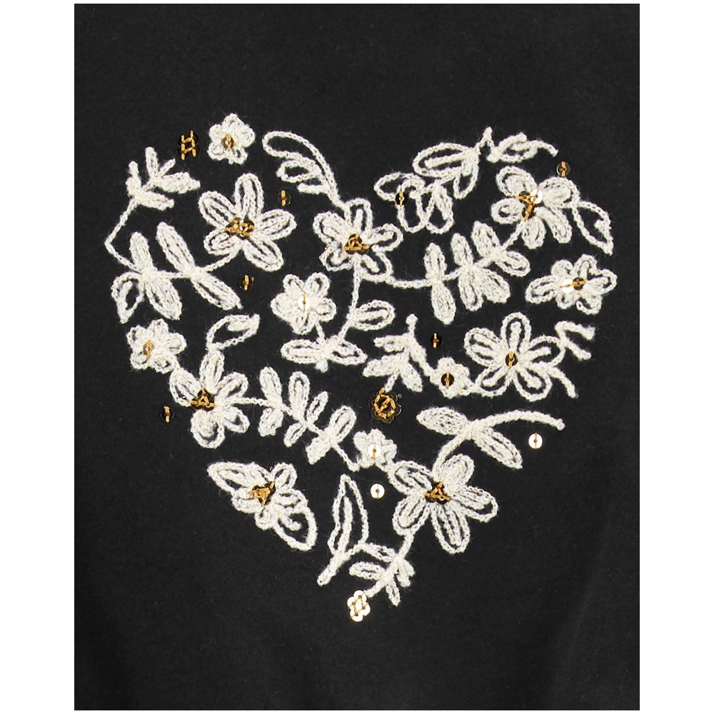 Carters - Girl's Heart Embroidered Top - Black