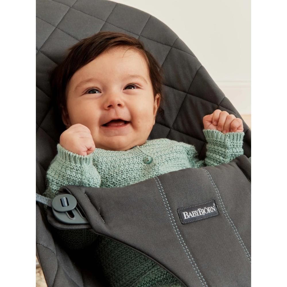 BabyBjorn - Bliss Woven Baby Bouncer - Cotton Anthracite