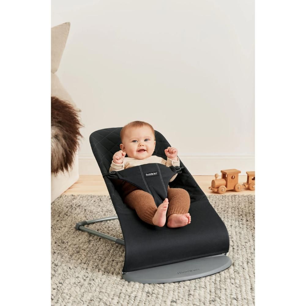 BabyBjorn - Bliss Woven Baby Bouncer - Cotton Black