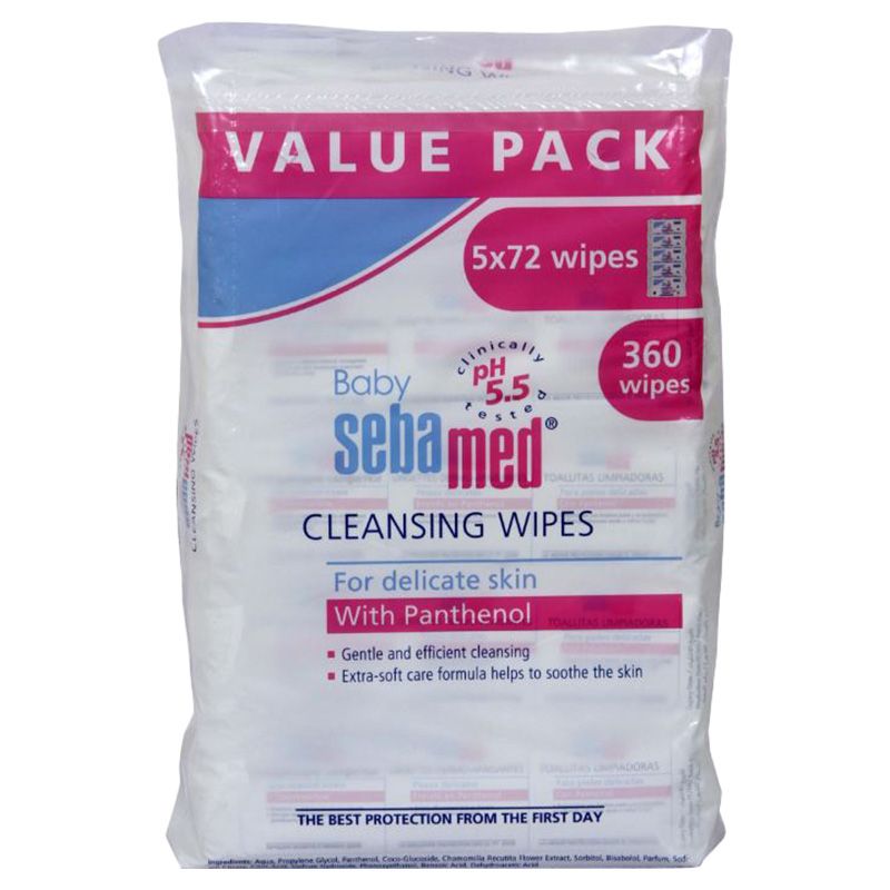 Sebamed Baby Wet Wipes Pack of 5 - 360 pcs