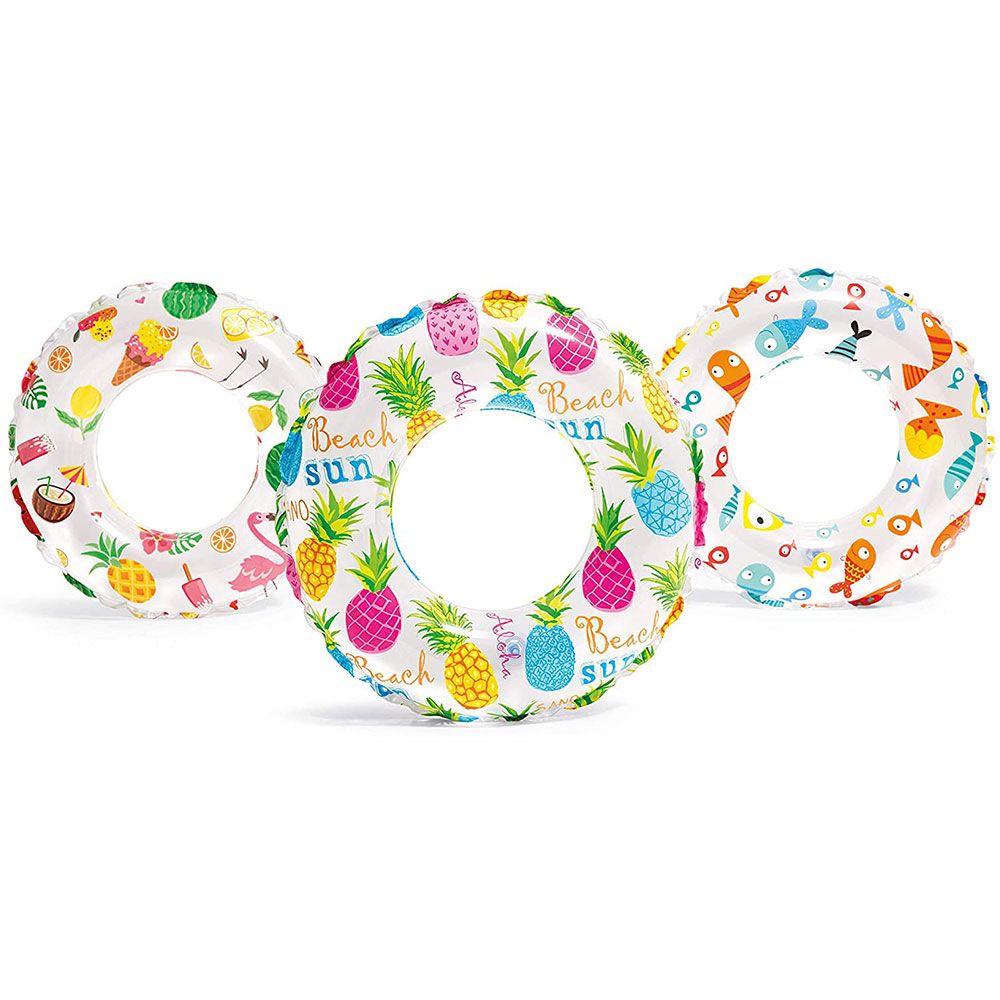 Intex - Lively Print Swim Rings 61cm 1pc - Assorted - Inflatable Pool Ring