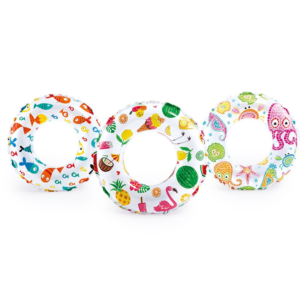 Intex - Lively Print Swim Rings 61cm 1pc - Assorted - Inflatable Pool Ring