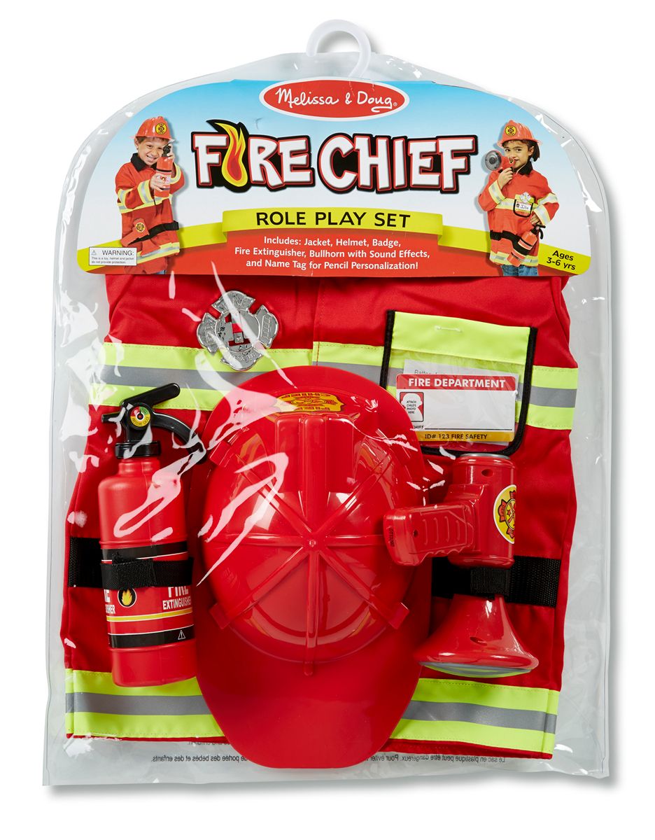 Melissa & Doug - Fire Chief Role Play Costume - Set