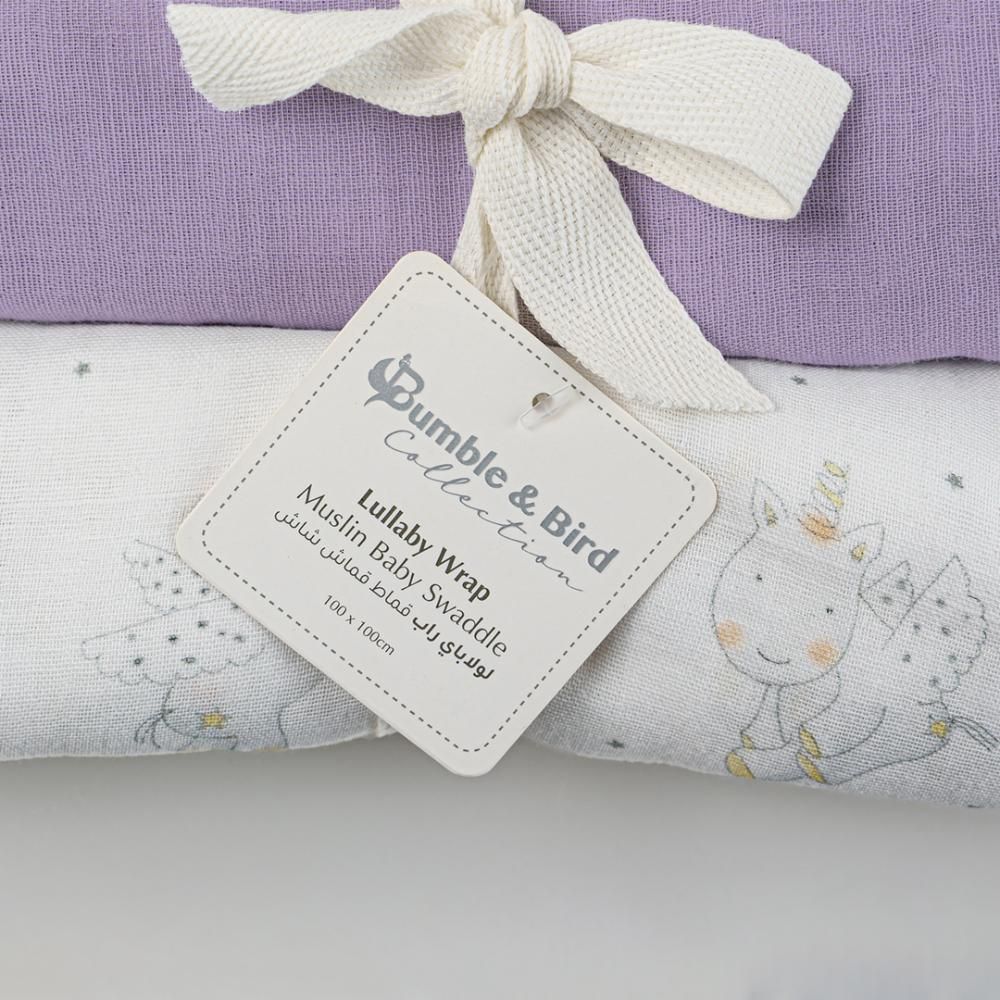 Bumble & Bird - Lullaby Wrap Muslin Swaddle - 3pcs - Unicorn