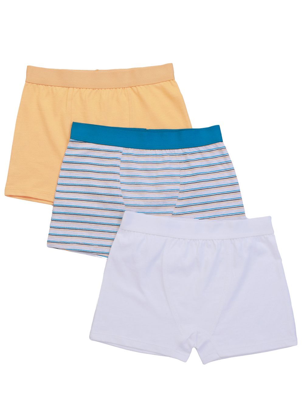 Nuego - Boys Cotton Boxers Pack Of 3 - Grey, Yellow & White